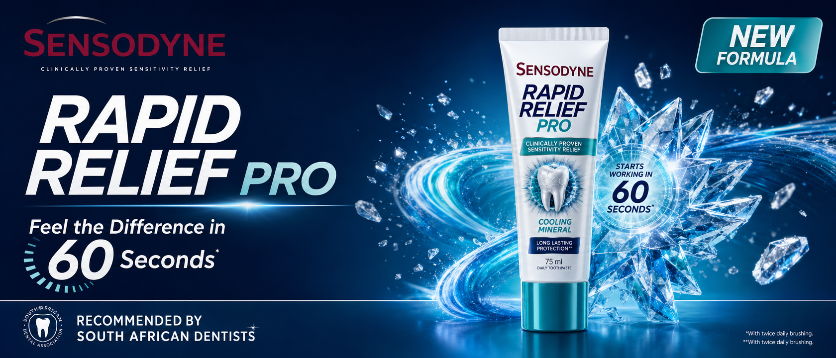 Sensodyne Rapid Relief Pro — New Formula, Recommended by South African Dentists